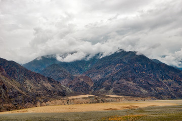 Low hanging clouds along the Karakoram Highway in northern Pakistan, taken in August 2019