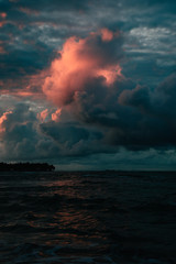 Sunset on tropical island