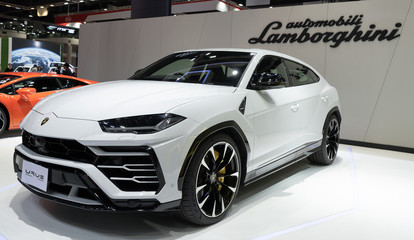Bangkok, Thailand - March 29, 2019 : Lamborghini Urus New super SUV car on display in 40th Bangkok International Motor Show 2019 Nonthaburi, Thailand