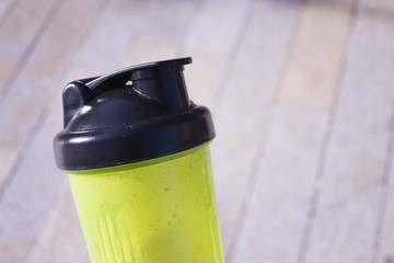 Obraz premium Plastic bottle for drinking shaker of sportsmen