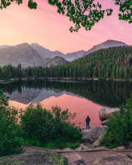 dreamy lake sunrise