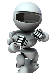 ファイティングポーズの人工知能のロボット