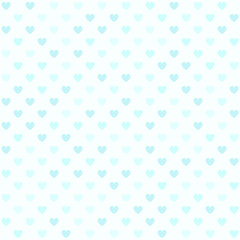 Cyan heart pattern. Seamless vector background