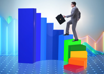 Career development with stairs in business concept