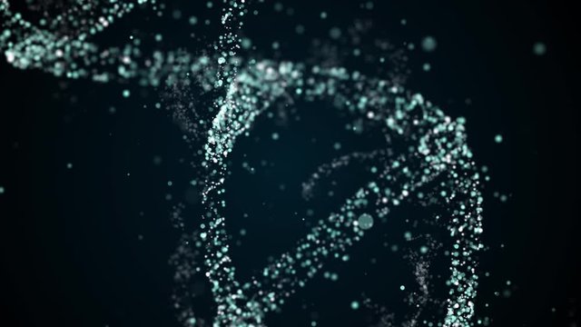 Gene mutation concept. Strand dna molecule modifying under the influence of some virus or other factors.