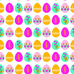 Vector seamless pattern with decorative easter eggs for wrapping paper, cards, greeting and another design