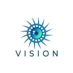 Eye vision icon logo vector illustration