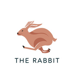 Rabbit logo design template vector illustration