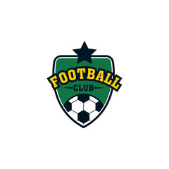 Football badge logo template design, soccer team, vector illustration
