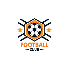 Obraz premium Football badge logo template design, soccer team, vector illustration
