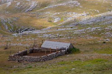 Shepard settlement on the Dinara Mountain, Croatia