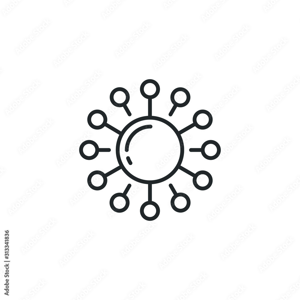 Poster bacteria icon template color editable. bacteria virus symbol vector sign isolated on white backgroun