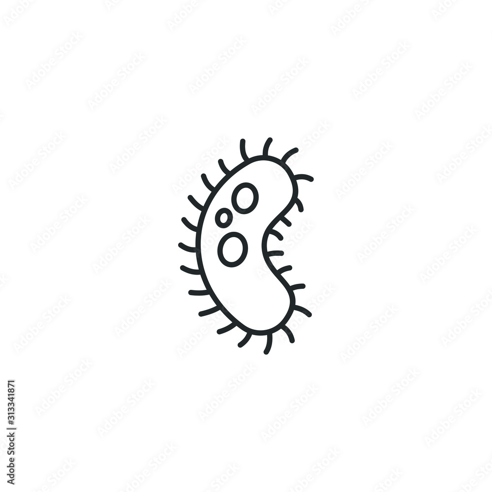 Poster Bacteria icon template color editable. Bacteria virus symbol vector sign isolated on white background illustration for graphic and web design.