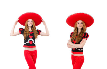 Funny mexican with sombrero hat