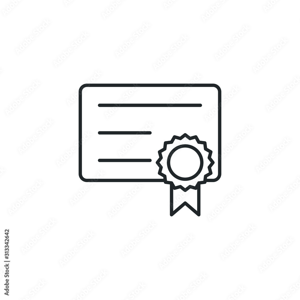 Poster certificate icon template color editable. achievement, award symbol vector sign isolated on white ba