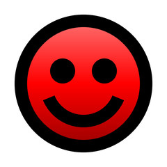 Fototapeta premium Smiley - smiling - black outline, red gradient theme - vector