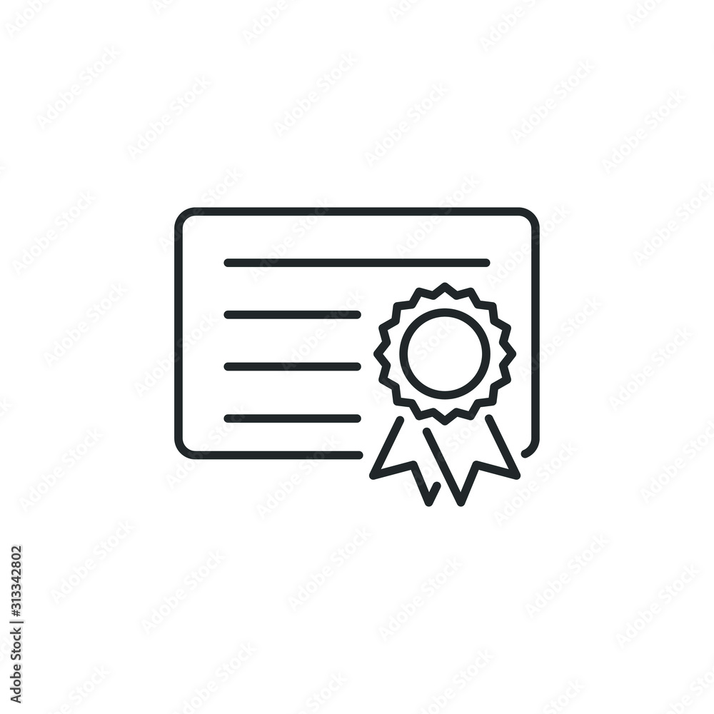 Poster certificate icon template color editable. achievement, award symbol vector sign isolated on white ba