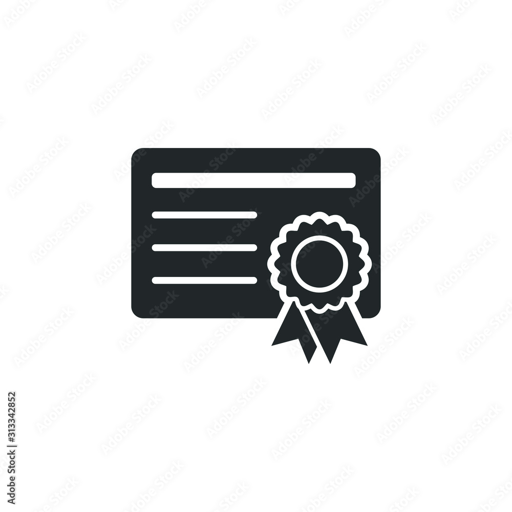 Poster Certificate icon template color editable. Achievement, award symbol vector sign isolated on white background illustration for graphic and web design.