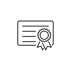 Certificate icon template color editable. Achievement, award symbol vector sign isolated on white background illustration for graphic and web design.