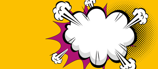 cloud explosion pop art style icon vector illustration design