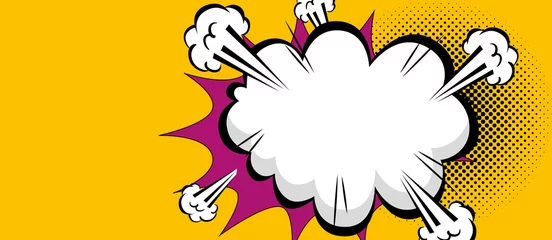 Fotobehang cloud explosion pop art style icon vector illustration design © Gstudio