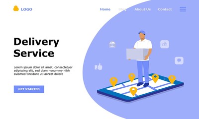 Online Delivery Service Vector Illustration Concept, Suitable for web landing page,  ui, mobile app, editorial design, flyer, banner, and other related occasion