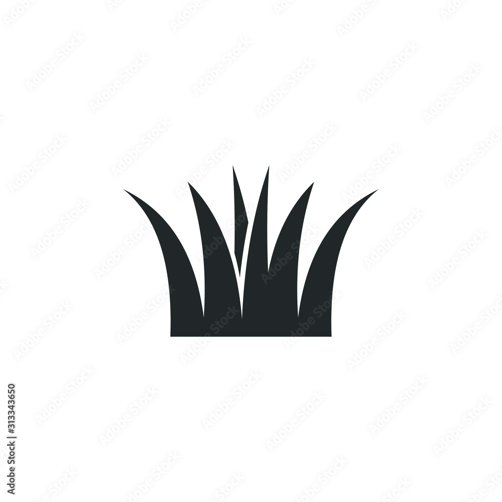 Poster grass leaves icon template color editable. organic grass symbol vector sign isolated on white backgr