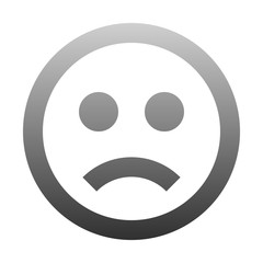 Obraz premium Smiley - sad - gray outline theme - vector