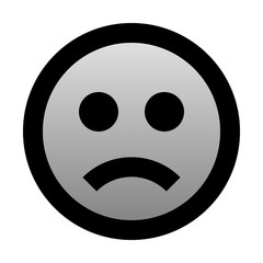 Smiley - sad - black outline, gray theme - vector