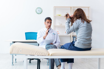 Mentally ill woman patient during doctor visit