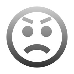 Fototapeta premium Smiley - angry - gray outline gradient theme - vector