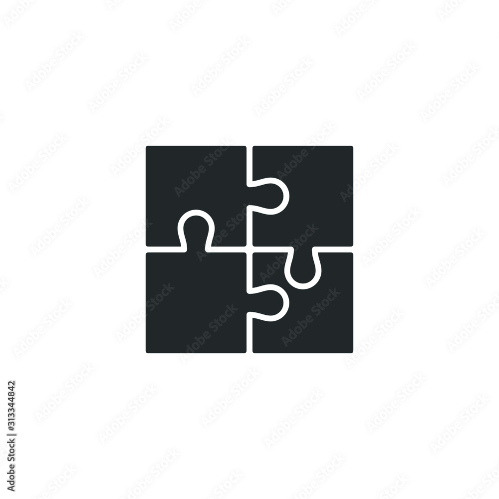 Poster puzzle icon template color editable. puzzle symbol vector sign isolated on white background illustra