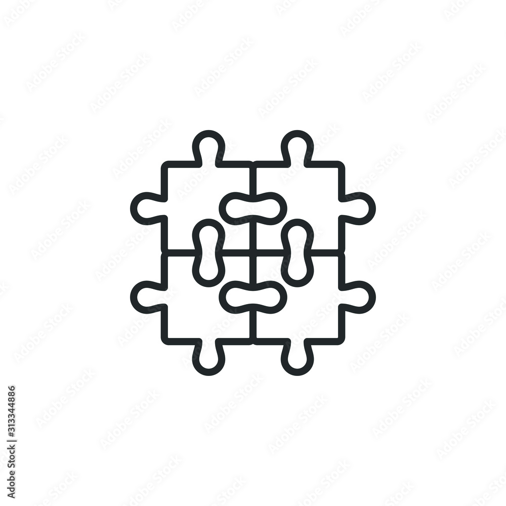 Poster puzzle icon template color editable. puzzle symbol vector sign isolated on white background illustra