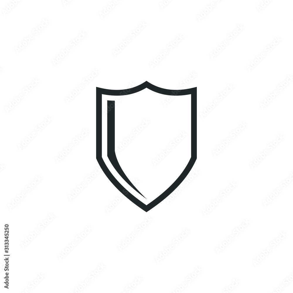 Fototapete shield icon template color editable. shield symbol vector sign isolated on white background illustra