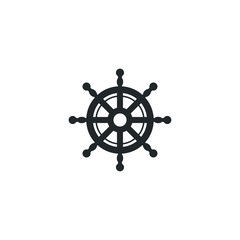 Obraz premium Ship steering wheel icon template color editable. Nautical Ship Wheel symbol vector sign isolated on white background illustration for graphic and web design.