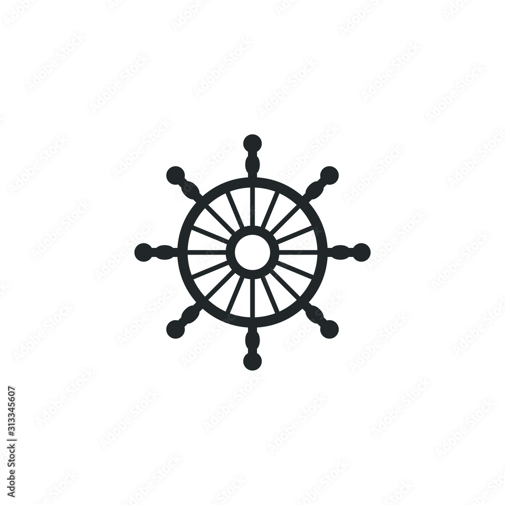 Poster ship steering wheel icon template color editable. nautical ship wheel symbol vector sign isolated on