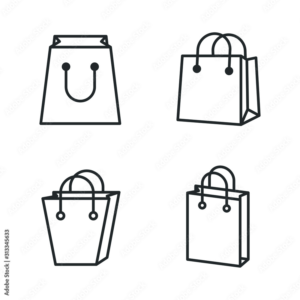Poster shopping bag icon template color editable. shopping bag symbol vector sign isolated on white backgro