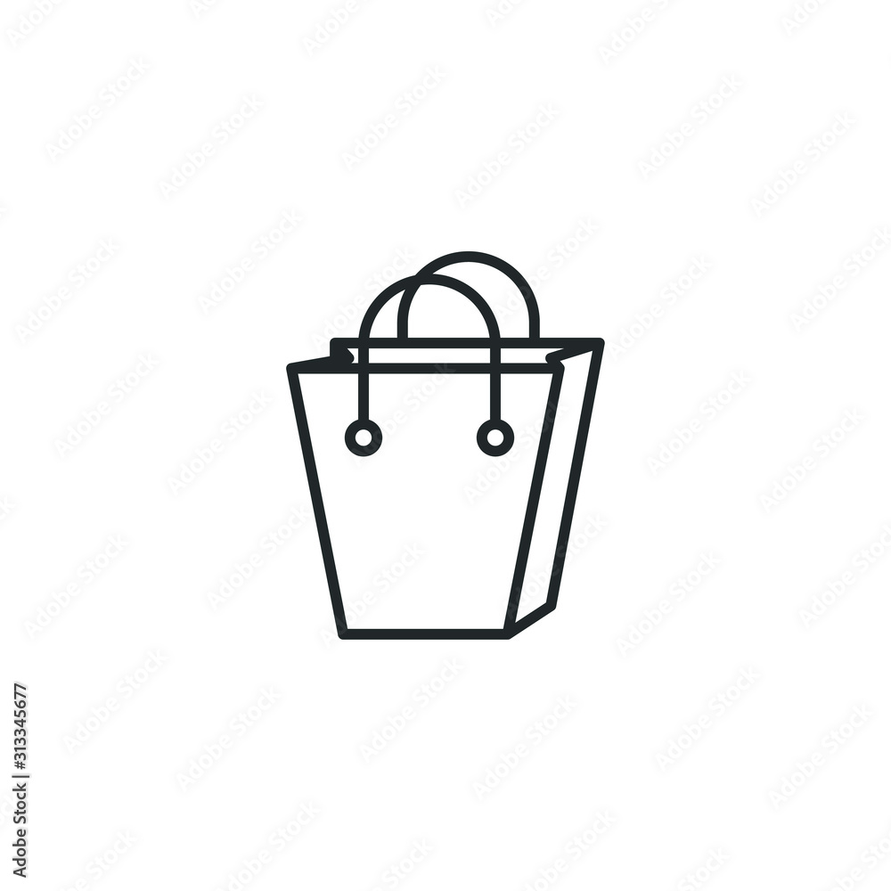 Aufkleber shopping bag icon template color editable. shopping bag symbol vector sign isolated on white backgro