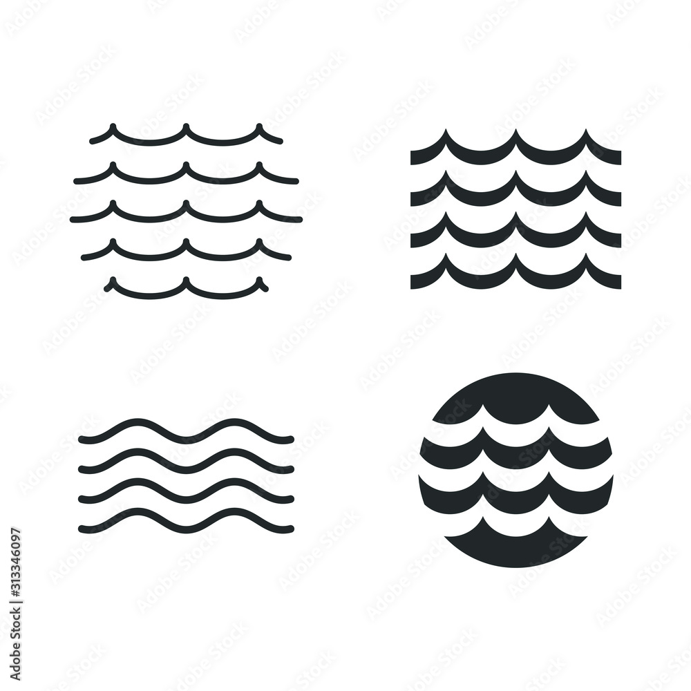 Poster ocean, sea waves icon template color editable. wave symbol vector sign isolated on white background 