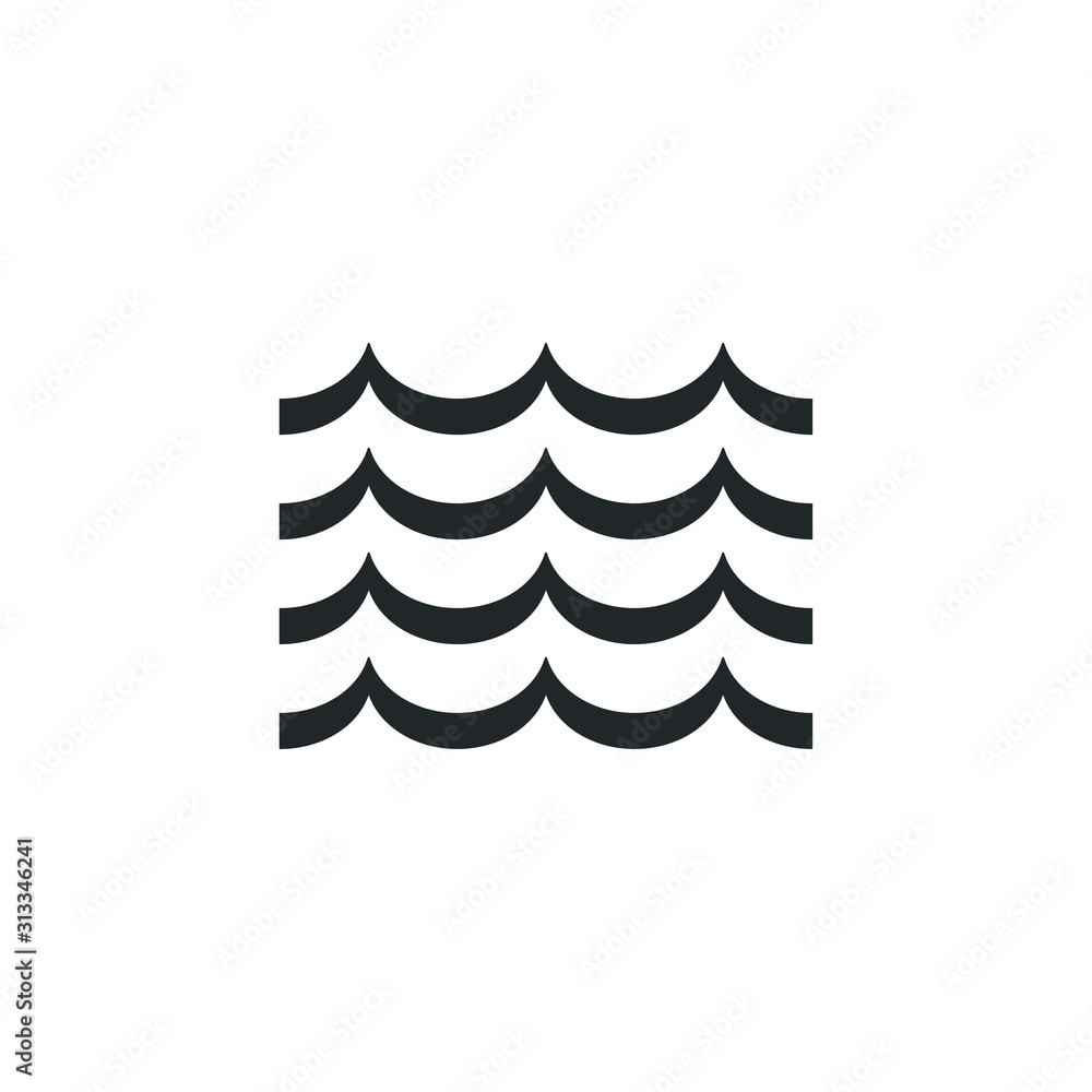 Poster ocean, sea waves icon template color editable. wave symbol vector sign isolated on white background 