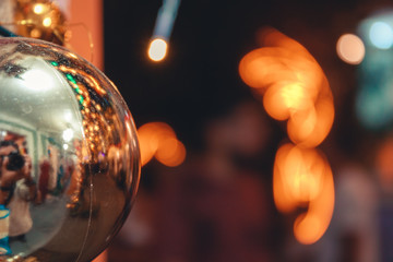 Christmas ornaments with reflections