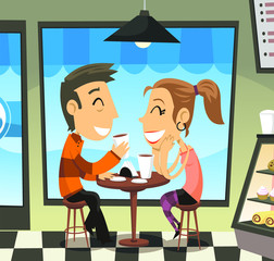 Couple having coffee