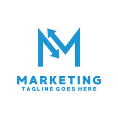 Letter M For Marketing Logo Design Inspiration For Business And Company