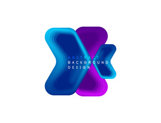 Vector arrow geometric banner created with blend color shapes effects. Trendy simple button, icon or business branding logo template, minimal style. Illustration For Wallpaper, Banner, Background