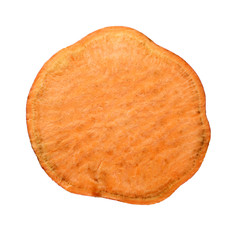 sliced sweet potato isolated on white background