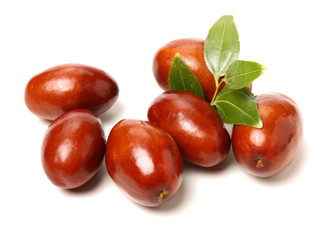 jujube or chinese date on white background