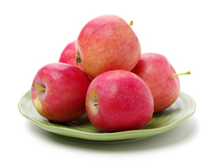 Red apples isolated on white background