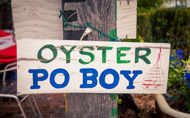Oyster Po Boy sign in Georgia 