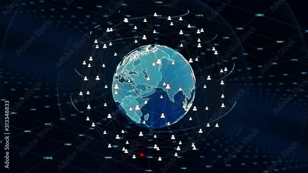 Poster technology network data connection, digital data network and cyber security concept. earth element f