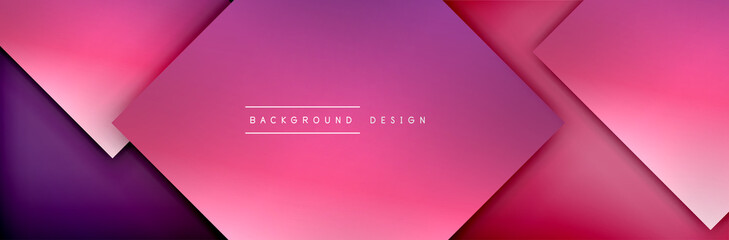 Square shapes composition geometric abstract background. 3D shadow effects and fluid gradients. Modern overlapping forms